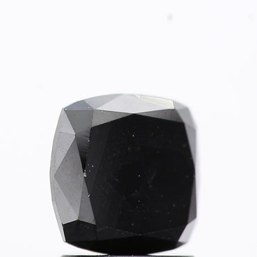 1.74 Ct Natural Black Cushion Full Cut Loose Diamond for Jewelery