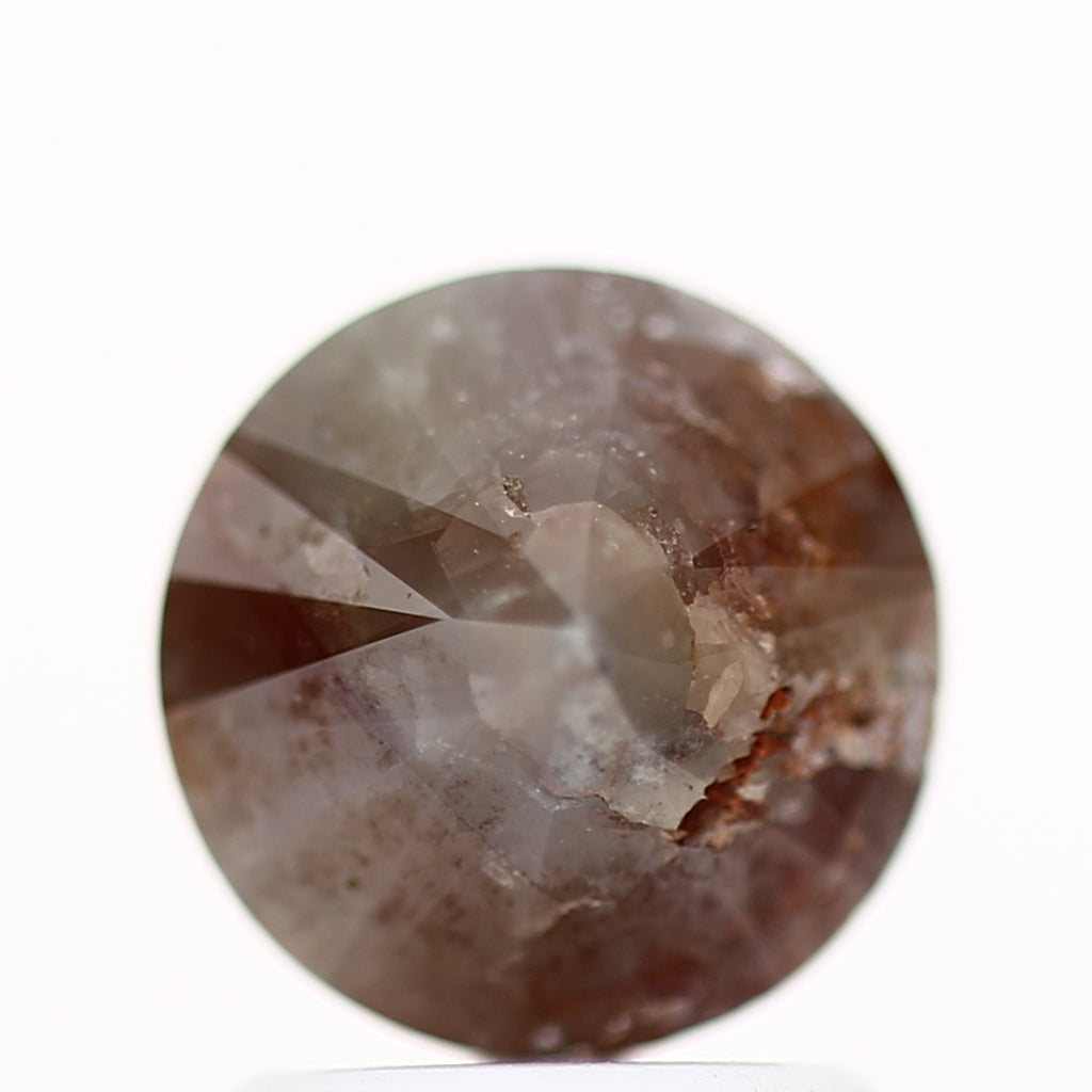 1.85 Carat Red Gray Rustic Fancy Round Brilliant Cut Natural Loose Diamond