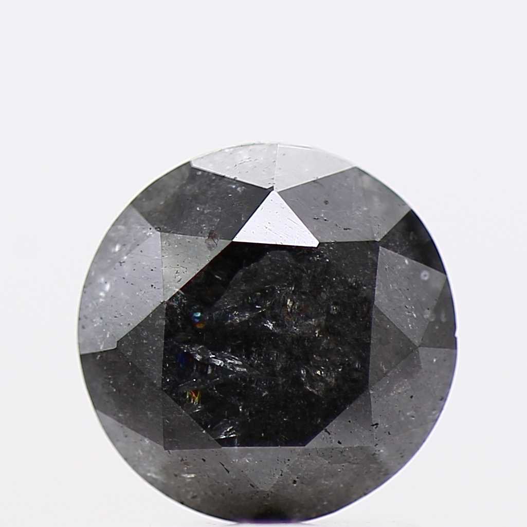 1.21 Carat Fancy Black Round Brilliant Cut Natural Loose Diamond