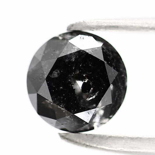 0.78 Carat Fancy Black Round Brilliant Cut Natural Loose Diamond