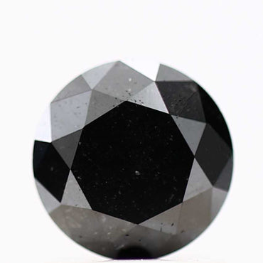 0.97 Carat Fancy Black Round Brilliant Cut Natural Loose Diamond