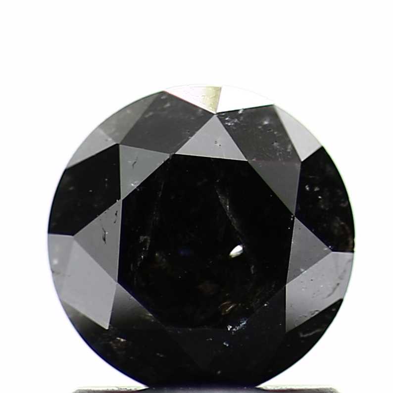1.02 Carat Fancy Black Round Brilliant Cut Natural Loose Diamond