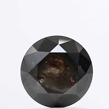 1.24 Carat Fancy Black Round Brilliant Cut Natural Loose Diamond
