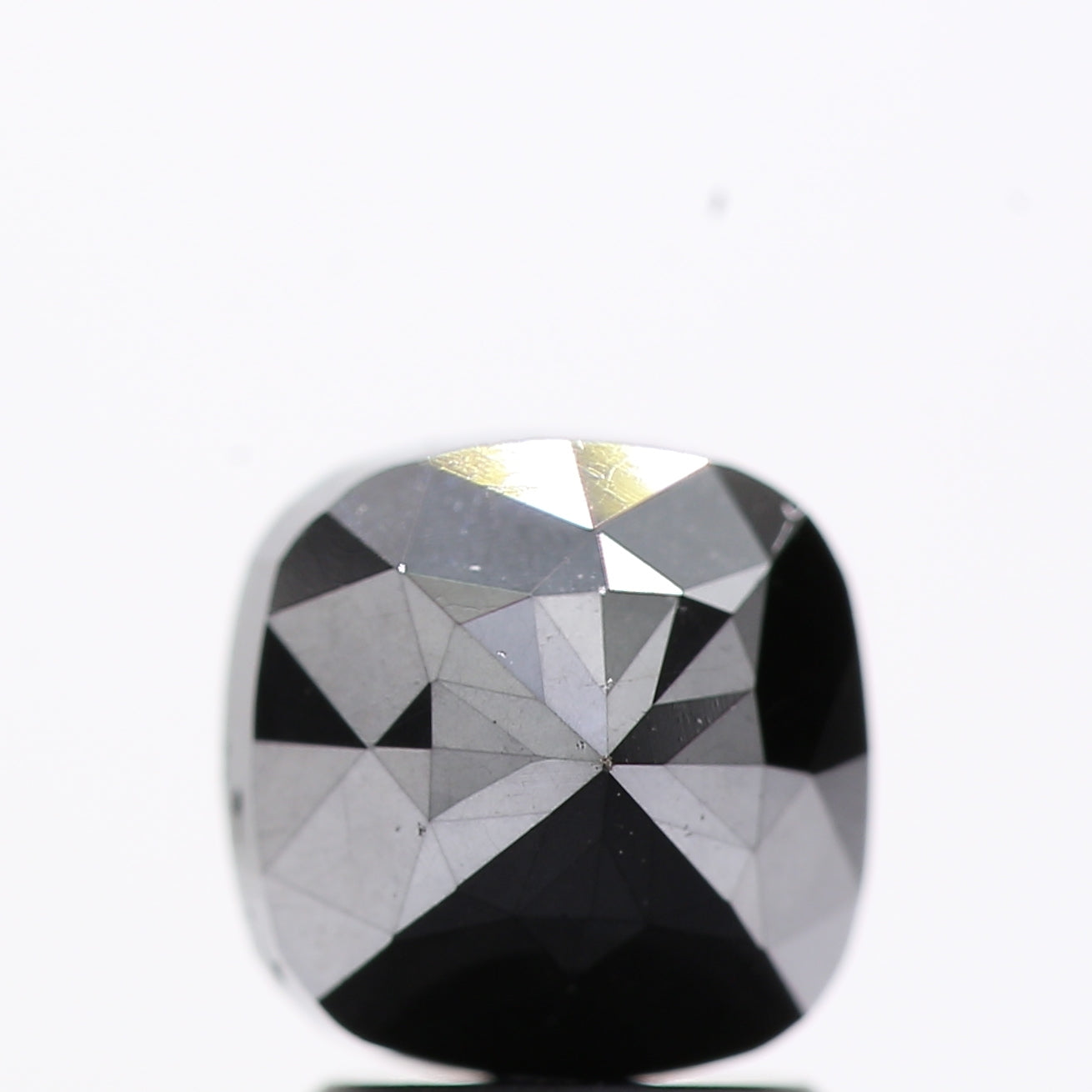 2.04 Ct Natural Black Cushion Single Cut Loose Diamond for Jewelery