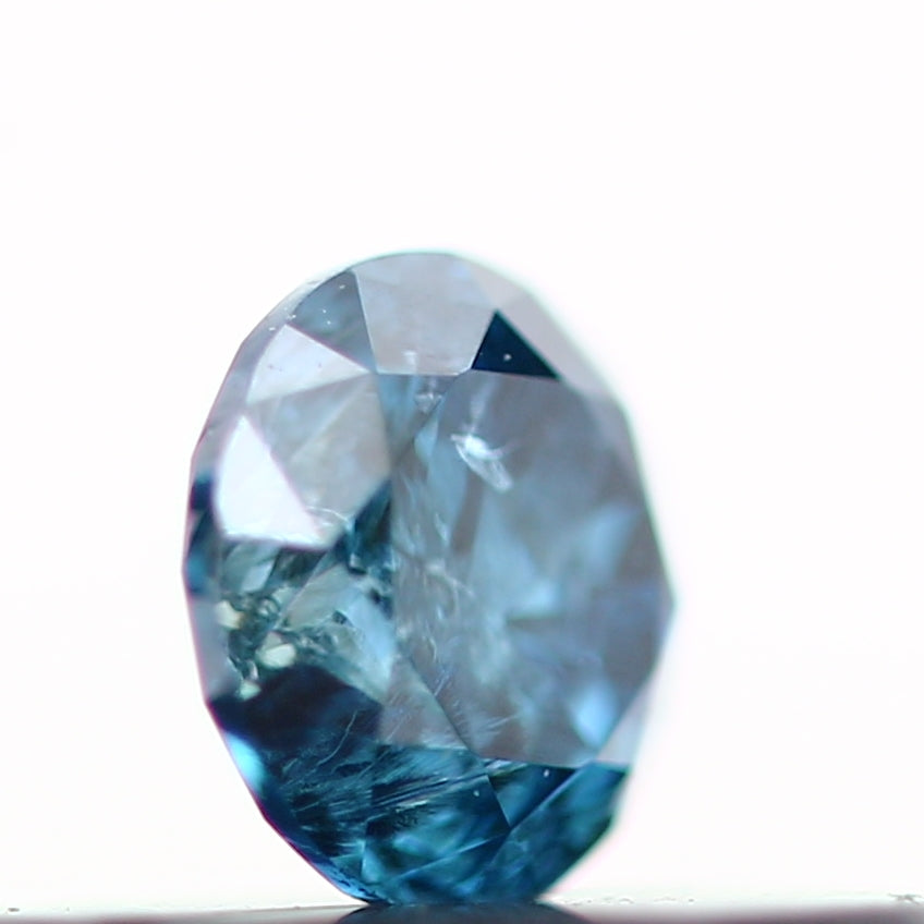 0.22 Carat Fancy Blue Round Brilliant Cut Natural Loose Diamond