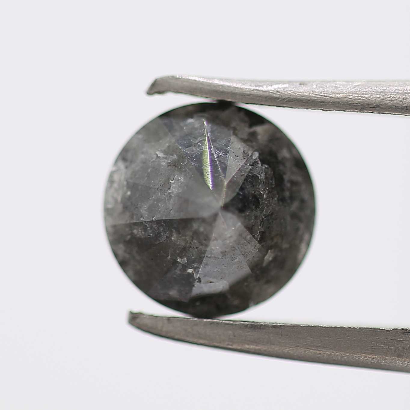 Salt And Pepper Diamond Fancy Gray Color 1.30 CT 6.70 x 4.50 MM Round Brilliant Cut Diamond ! Natural Loose Diamond ! Christmas Gift for Her