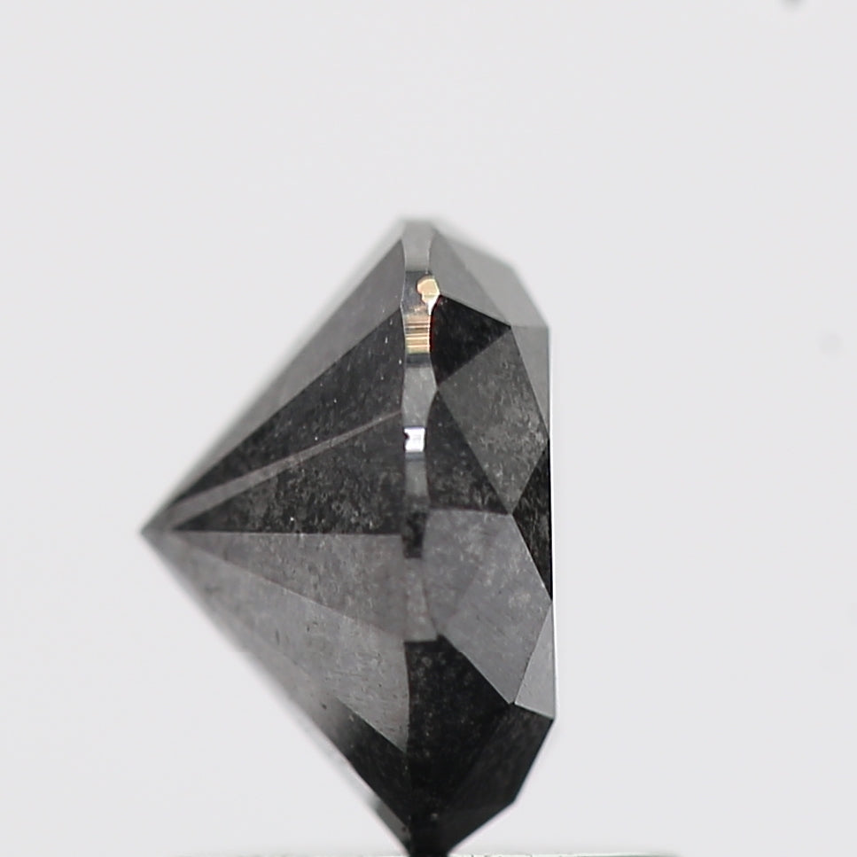 Salt And Pepper Diamond Fancy Gray Color 1.32 CT 6.70 x 4.60 MM Round Brilliant Cut Diamond ! Natural Loose Diamond ! Christmas Gift for Her