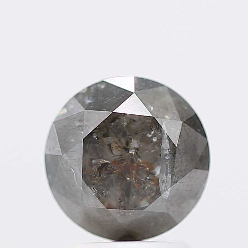 Salt And Pepper Diamond Fancy Gray Color 1.79 CT 7.65 x 4.70 MM Round Brilliant Cut Diamond ! Natural Loose Diamond ! Christmas Gift for Her