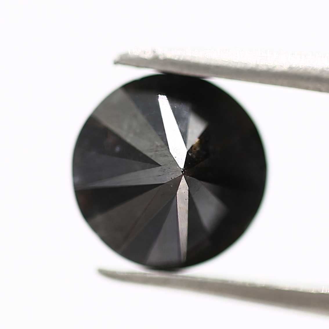 1.70 Carat Fancy Black Round Shape Brilliant Cut Natural Diamond