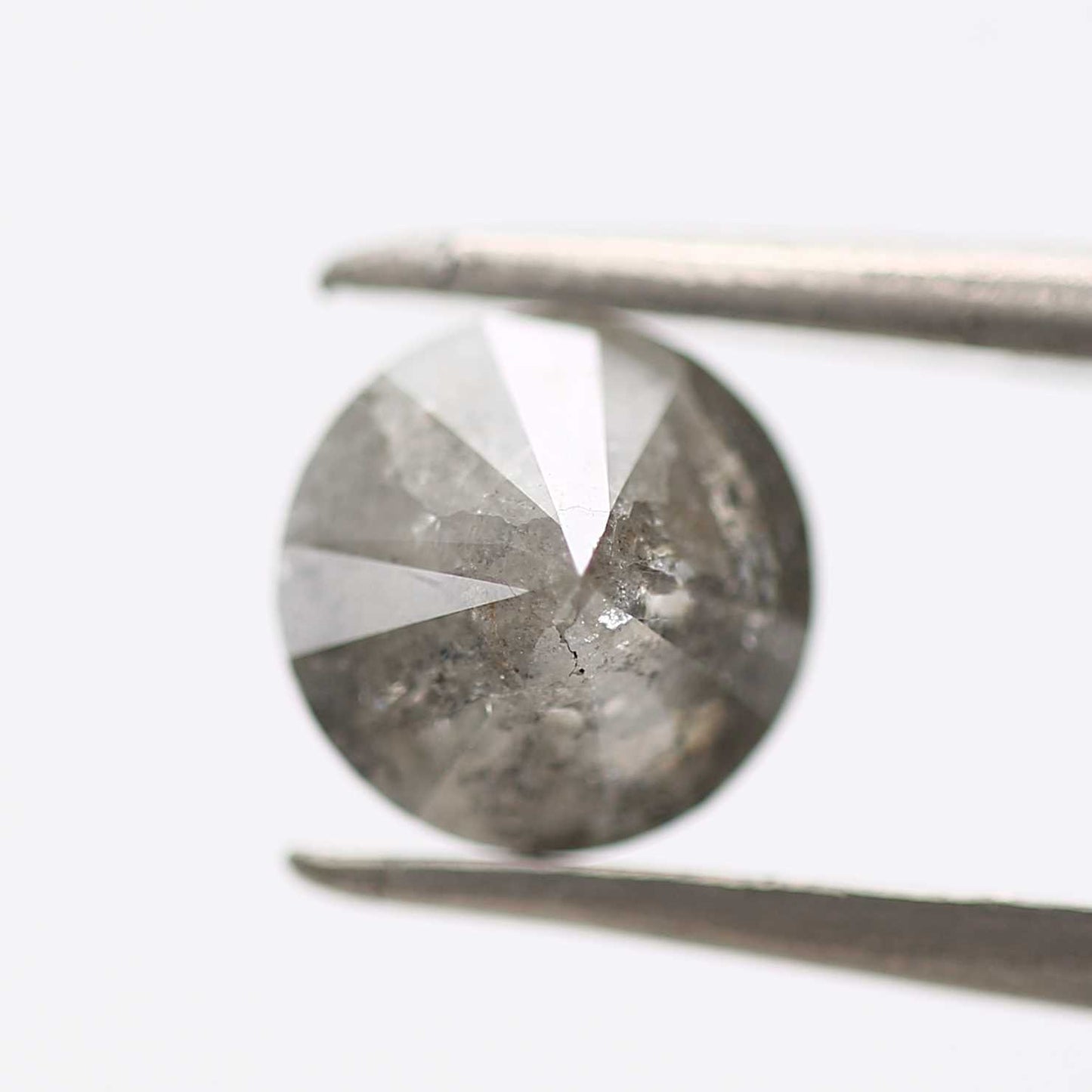 1.20 Carat Salt and Pepper Diamond Round Gray Brilliant Cut Natural Loose Diamond