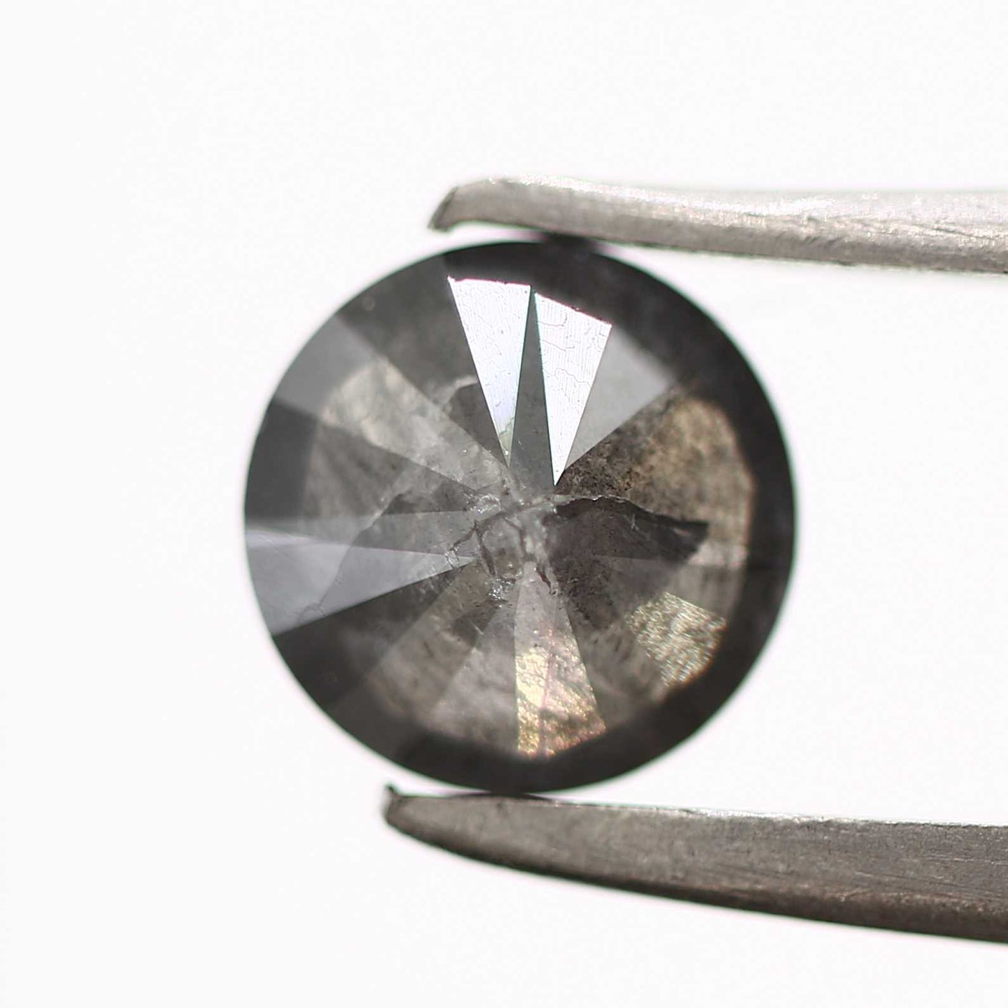 0.81 Carat Salt and Pepper Gray Fancy Round Brilliant Cut Natural Loose Diamond