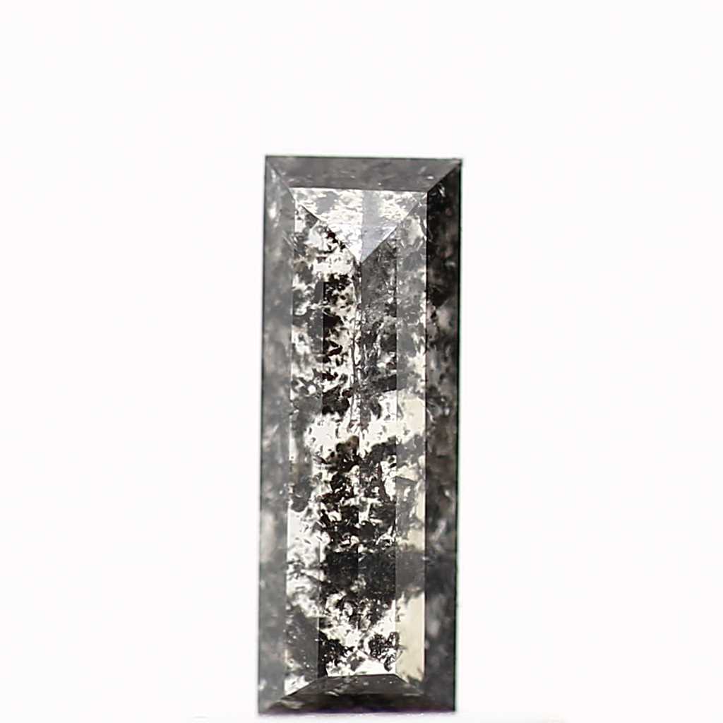 salt and pepper diamond ! 0.42 Ct 7.57 x 2.75 x 1.59 mm natural gray baguette loose diamond for engagement ring for her