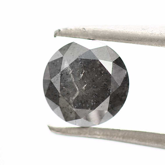 0.60 Carat Salt and Pepper Diamond Gray Round Brilliant Cut Natural Loose Diamond