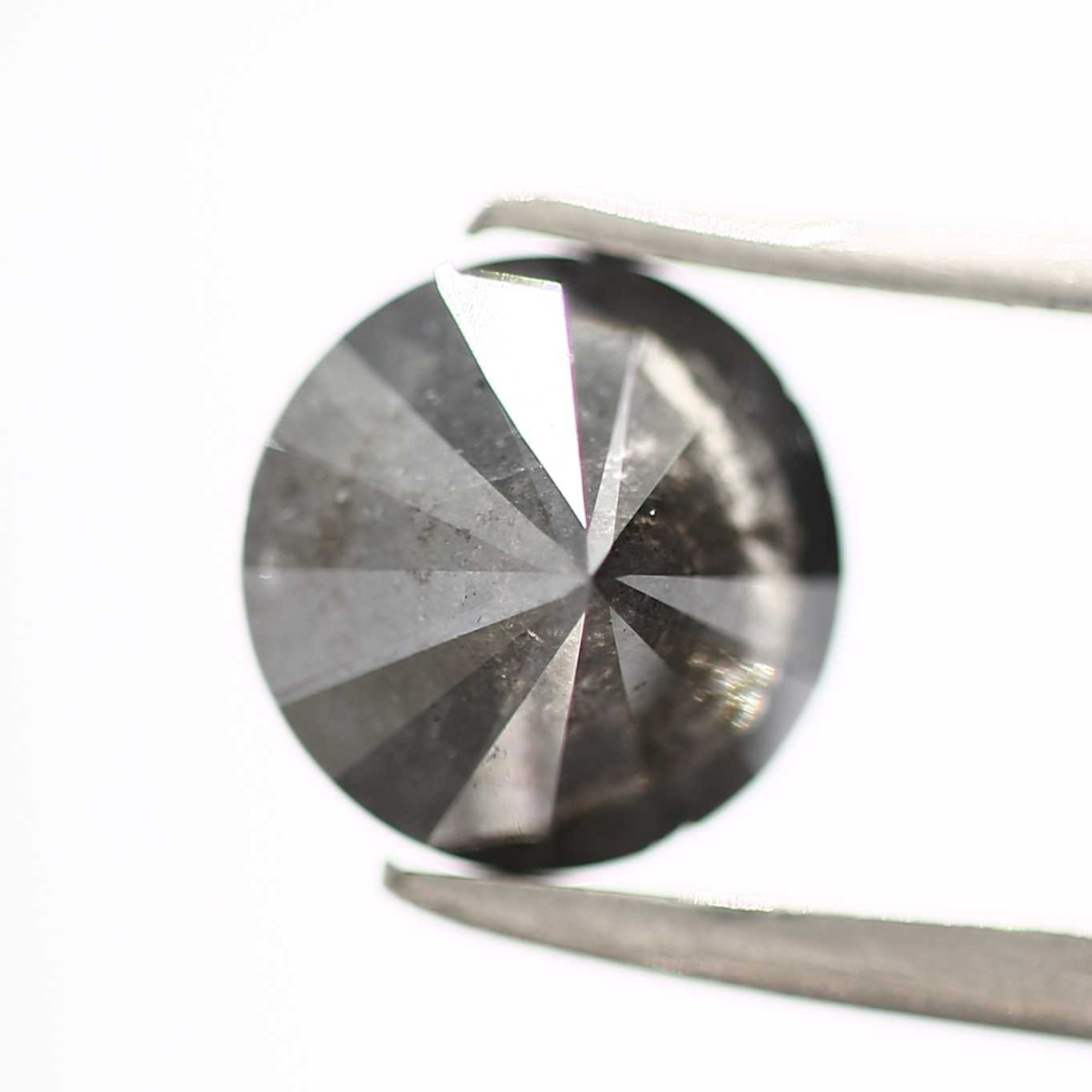 Salt And Pepper Diamond Fancy Gray Color 1.44 CT 7.25 x 4.45 MM Round Brilliant Cut Diamond ! Natural Loose Diamond ! Christmas Gift for Her