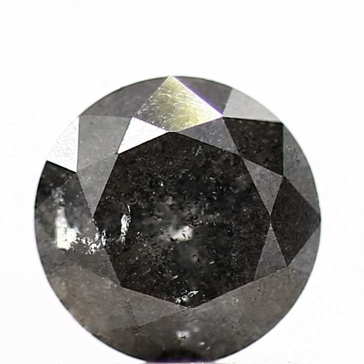 0.79 Carat Salt and Pepper Gray Round Cut Natural Loose Diamond