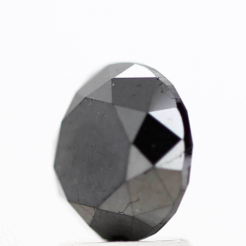 2.57 Carat Fancy Black Round Shape Brilliant Cut Natural Loose Diamond