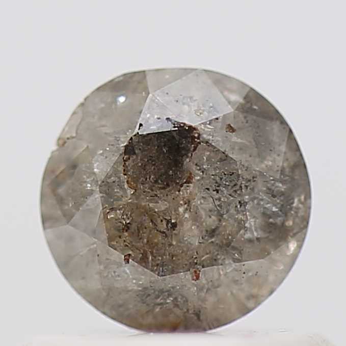0.44 Carat Salt and Pepper Diamond Gray Round Brilliant Cut Natural Loose Diamond