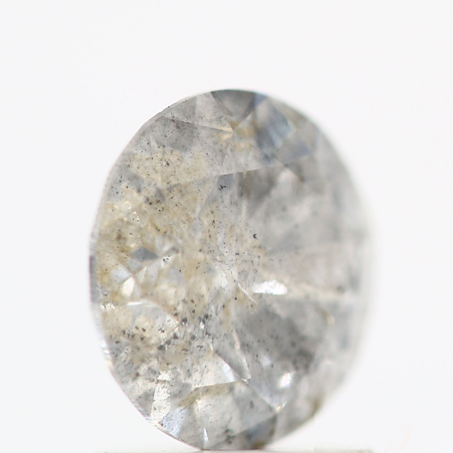 Salt And Pepper Diamond Fancy Gray Color 1.20 CT 7.10 x 3.80 MM Round Brilliant Cut Diamond ! Natural Loose Diamond ! Christmas Gift for Her