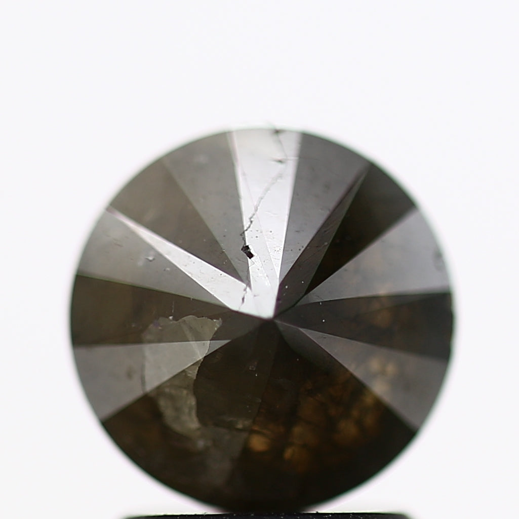 1.54 Carat Gray Rustic Round Brilliant Cut Natural Loose Diamond