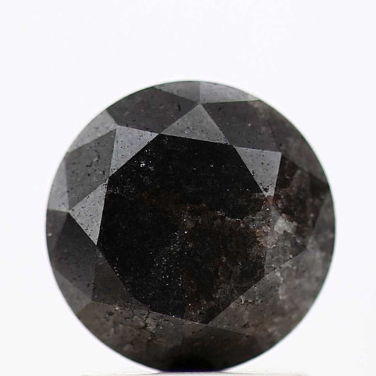 1.36 Carat Fancy Black Round Shape Brilliant Cut Natural Loose Diamond