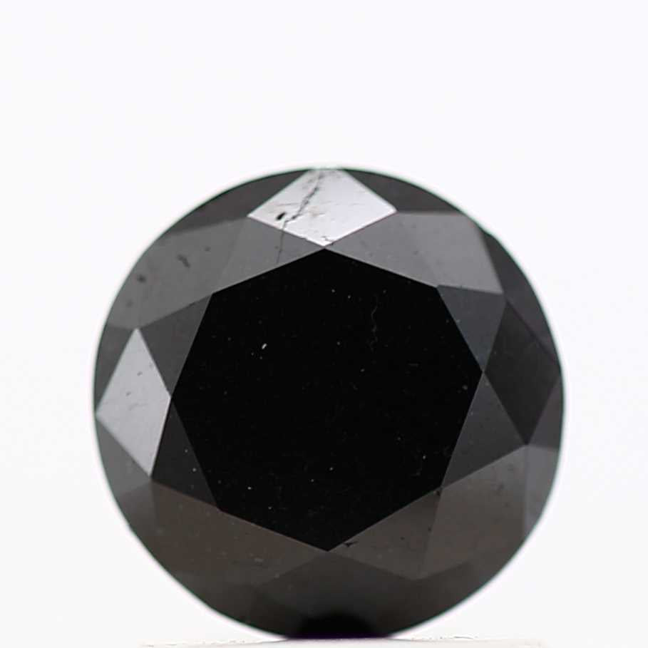 1.08 Carat Fancy Black Round Brilliant Cut Natural Loose Diamond