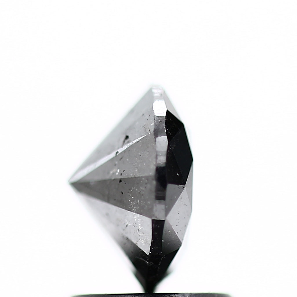 1.31 Carat Fancy Black Round Shape Brilliant Cut Natural Loose Diamond