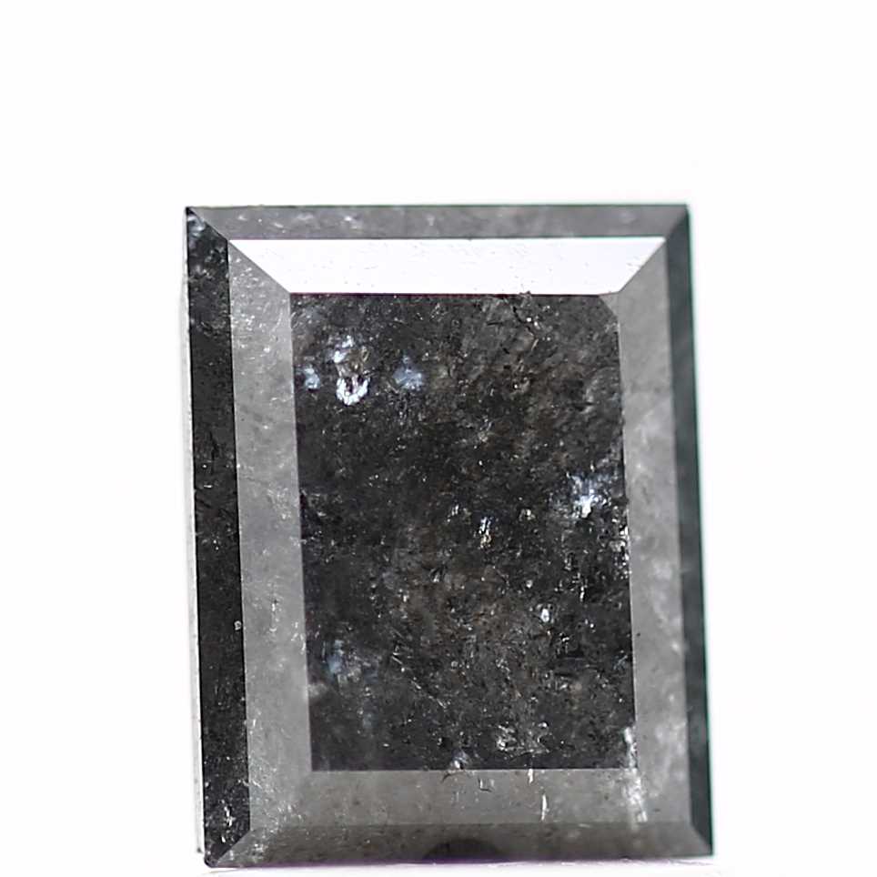 salt and pepper diamond ! 1.36 Ct 6.94 x 5.43 x 3.44 mm natural gray baguette loose diamond for engagement ring for her