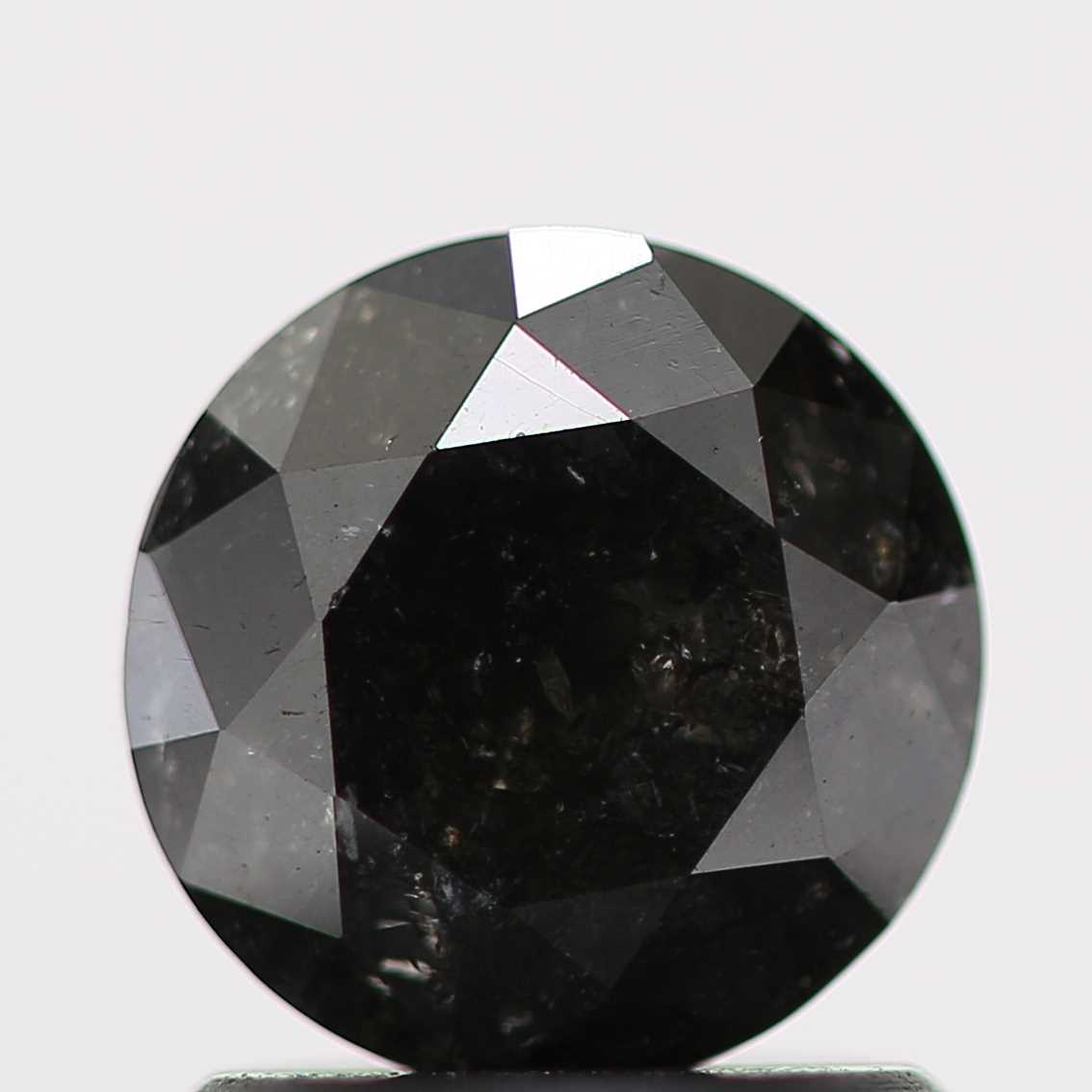 1.08 Carat Fancy Black Round Brilliant Cut Natural Loose Diamond