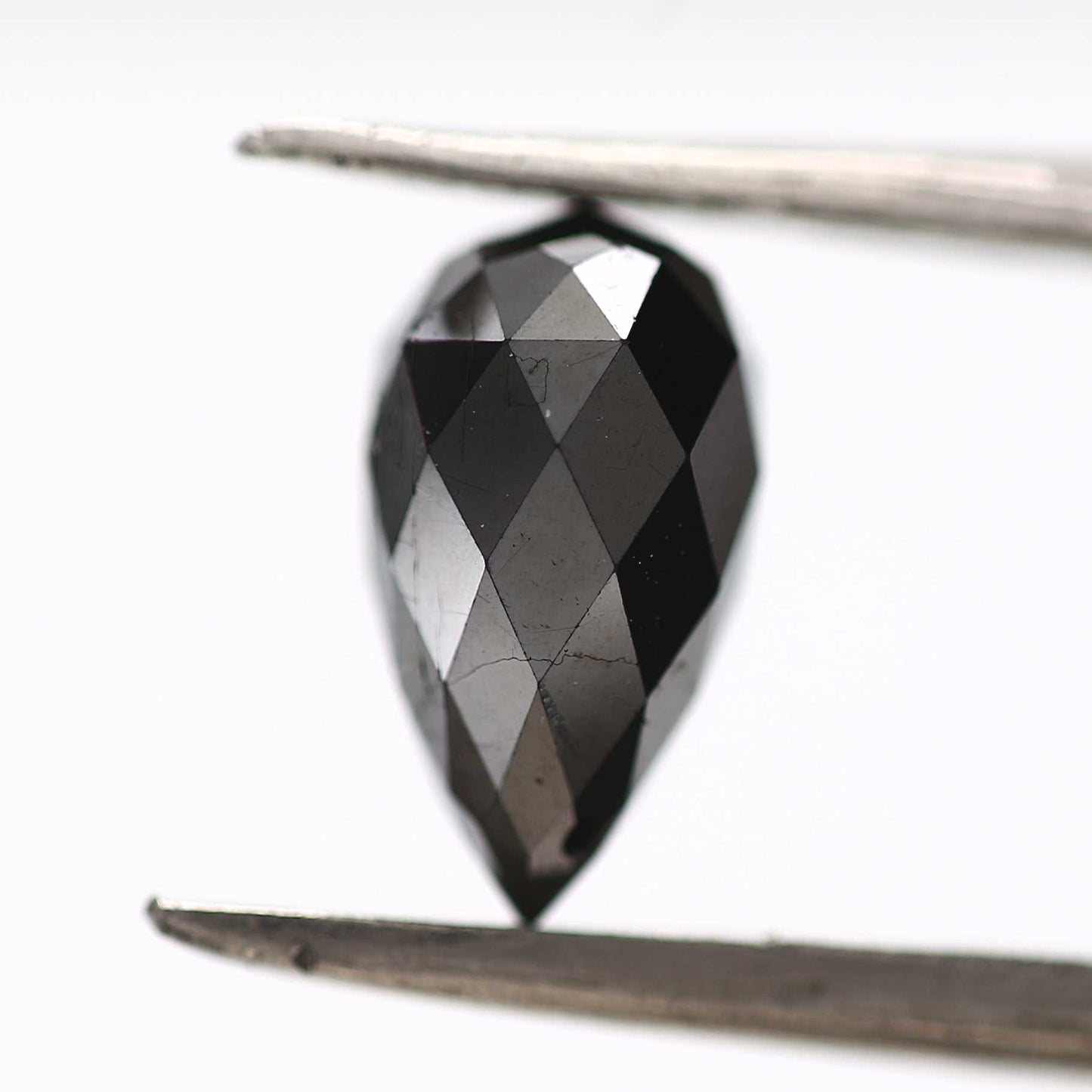 2.35 ct Natural Black Tear Drops Loose Diamond Beads for Jewelry
