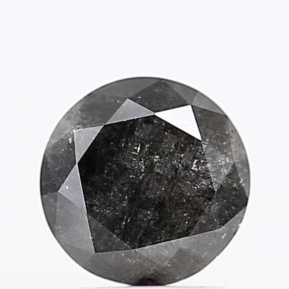 1.28 Carat Fancy Black Round Shape Brilliant Cut Natural Loose Diamond