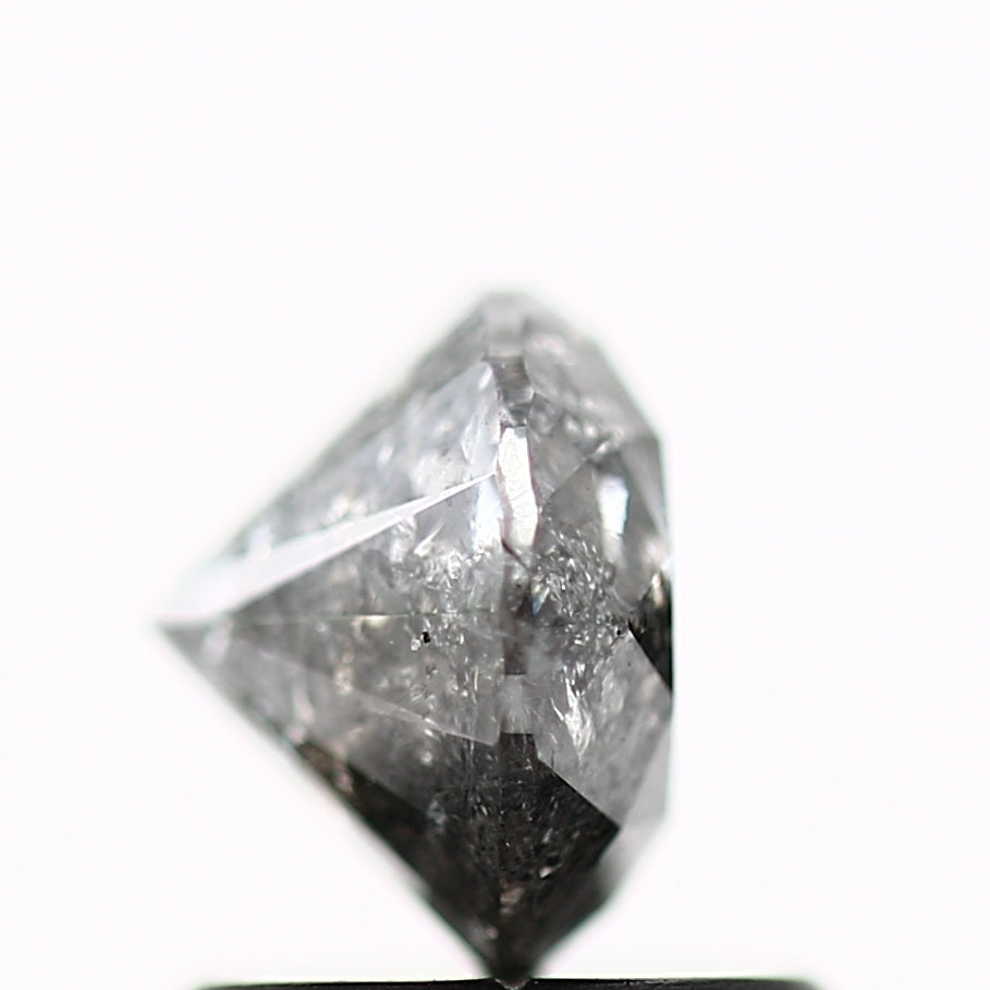 Salt and Pepper Diamond Fancy Gray Color 1.08 CT 6.10 x 4.54 MM Round Brilliant Cut Diamond! Natural Loose Diamond ! Christmas Gift for Her