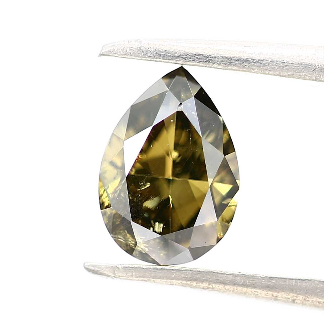 Salt and Pepper Diamond Fancy Greenish Yellow 0.98 CT 7.50 x 5.35 x 3.10 MM Pear Cut Diamond! Natural Loose Diamond ! Christmas Gift for Her