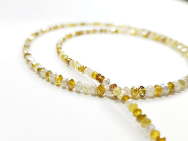 Fancy White Yellow Color Polished Loose Diamond Beads 16