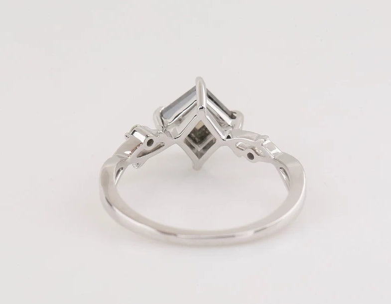 Salt and Pepper Diamond Ring ! Natural Square Cut Diamond ! Natural Brown Color Diamond Engagement Ring Set ! Gift For Her ! Ring Set