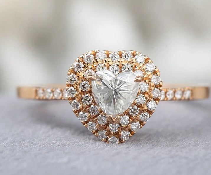 Heart Cut Diamond Engagement Ring ! Natural White Color Diamond ! Natural Diamond For Anniversary Ring ! Gift For Her ! Diamond Ring