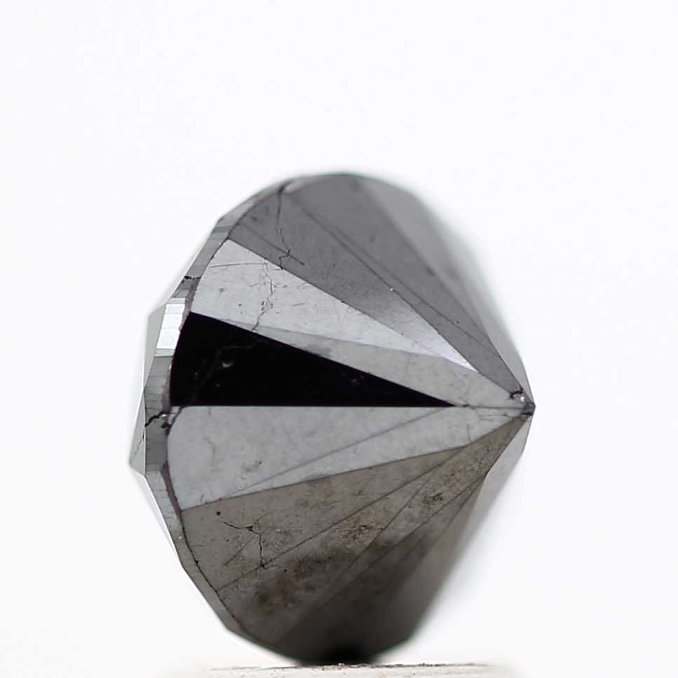 2.57 Carat Fancy Black Round Shape Brilliant Cut Natural Loose Diamond