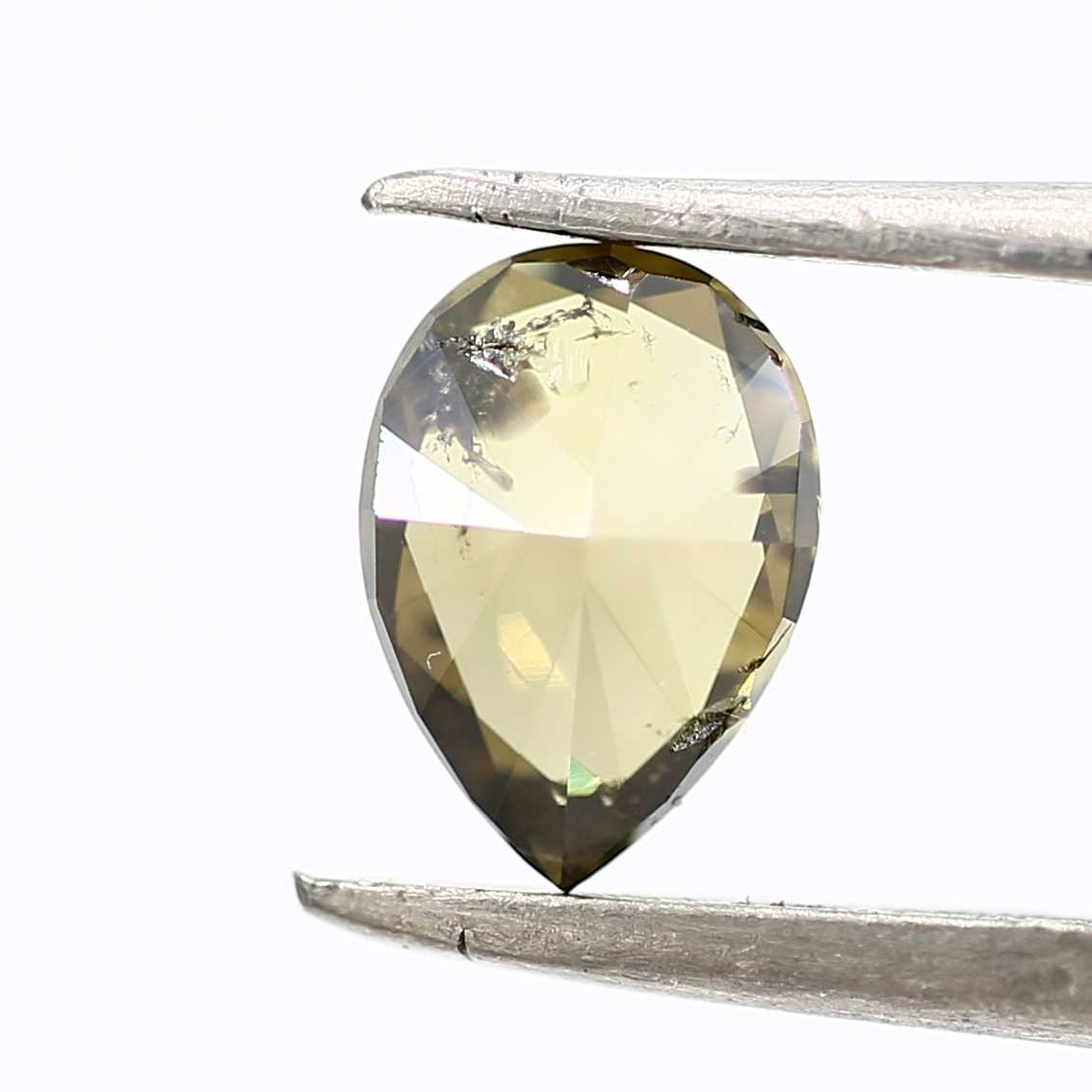 Salt and Pepper Diamond Fancy Greenish Yellow 0.98 CT 7.50 x 5.35 x 3.10 MM Pear Cut Diamond! Natural Loose Diamond ! Christmas Gift for Her
