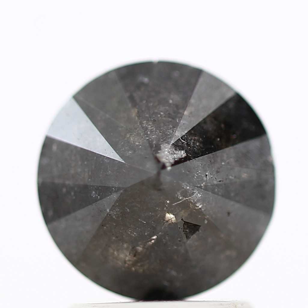 Salt And Pepper Diamond Fancy Gray Color 1.47 CT 7.50 x 4.00 MM Round Brilliant Cut Diamond ! Natural Loose Diamond ! Christmas Gift for Her