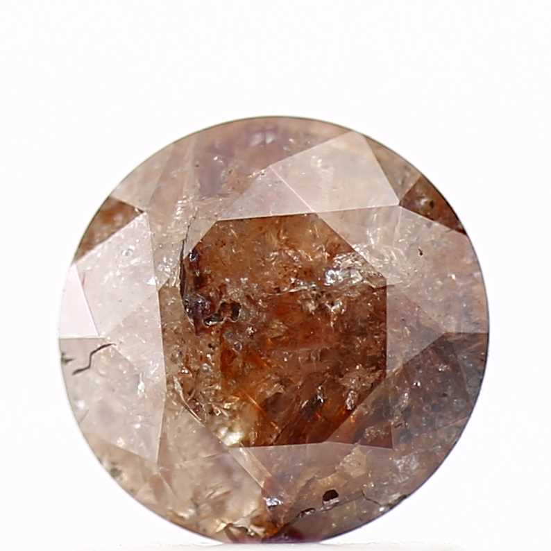 0.88 Carat Brown Rustic Round Shape Brilliant Cut Natural Loose Diamond