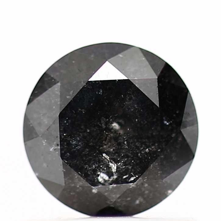 0.77 Carat Salt and Pepper Diamond Black Round Brilliant Cut Natural Loose Diamond