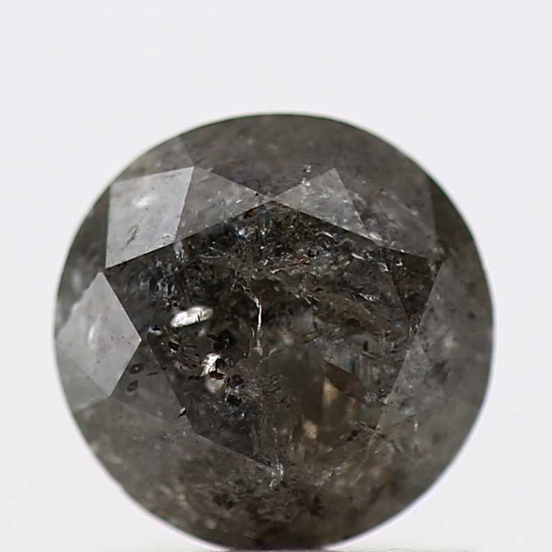 0.89 Carat Salt and Pepper Diamond Round Brilliant Cut Natural Loose Diamond