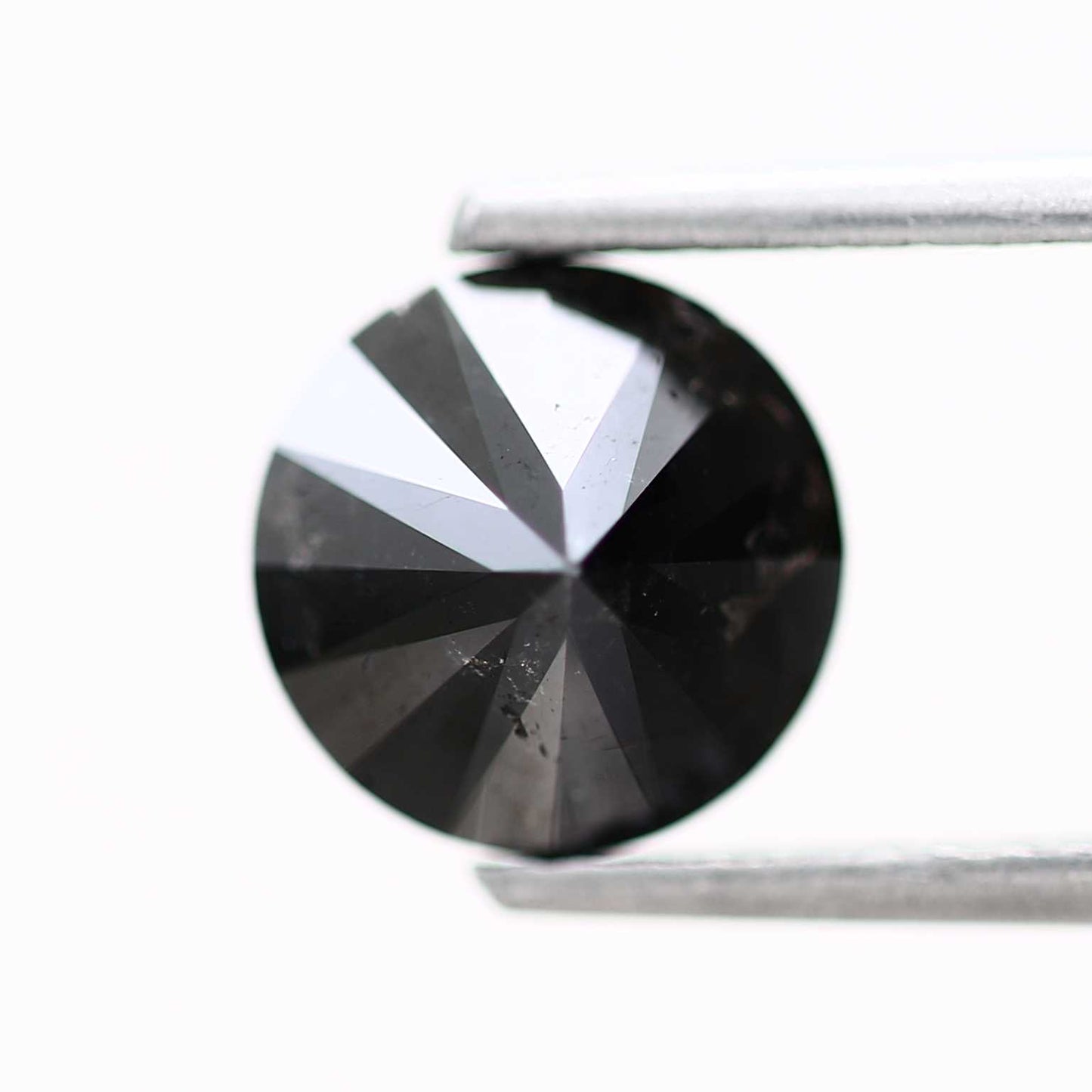 1.57 Carat Fancy Black Round Shape Brilliant Cut Natural Loose Diamond