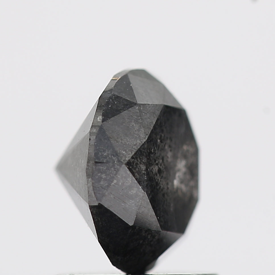Salt And Pepper Diamond Fancy Gray Color 1.32 CT 6.70 x 4.60 MM Round Brilliant Cut Diamond ! Natural Loose Diamond ! Christmas Gift for Her