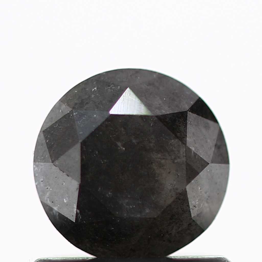 0.74 Carat Fancy Black Round Shape Brilliant Cut Natural Loose Diamond