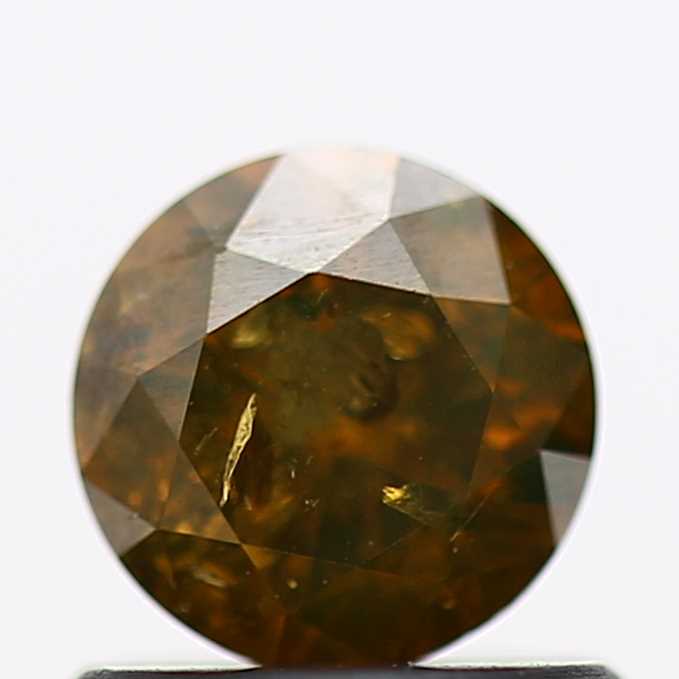 Salt And Pepper Diamond Fancy Brown Color 0.69 CT 5.45 x 3.55 MM Round Brilliant Cut Diamond ! Natural Loose Diamond, Christmas Gift for Her