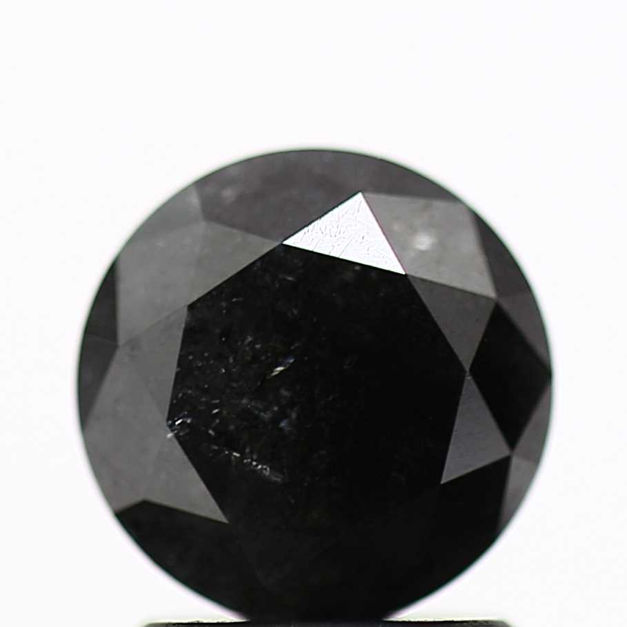 1.52 Carat Fancy Black Round Brilliant Cut Natural Loose Diamond For Ring