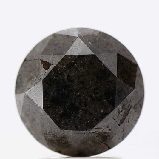 2.65 Carat Fancy Black Round Shape Brilliant Cut Natural Loose Diamond