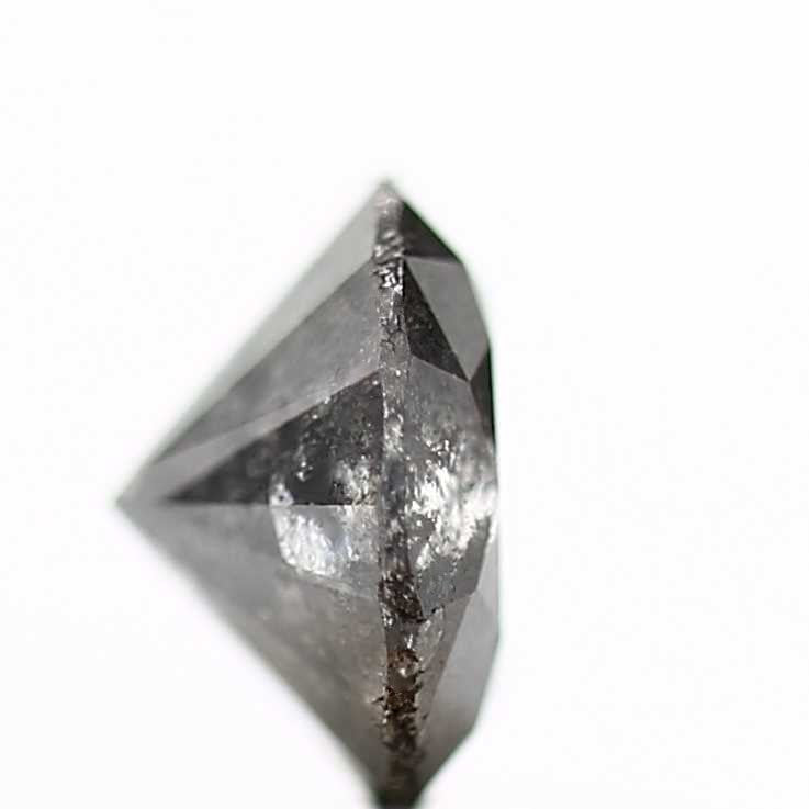 0.79 Carat Salt and Pepper Gray Round Cut Natural Loose Diamond