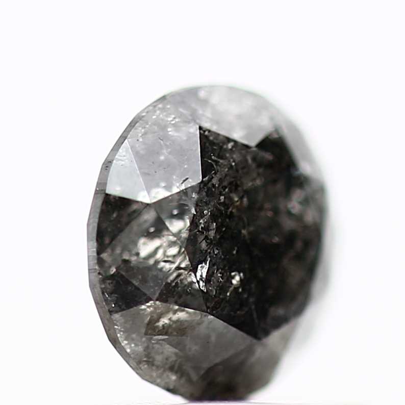 0.88 Carat Salt and Pepper Diamond Fancy Round Brilliant Cut Natural Loose Diamond