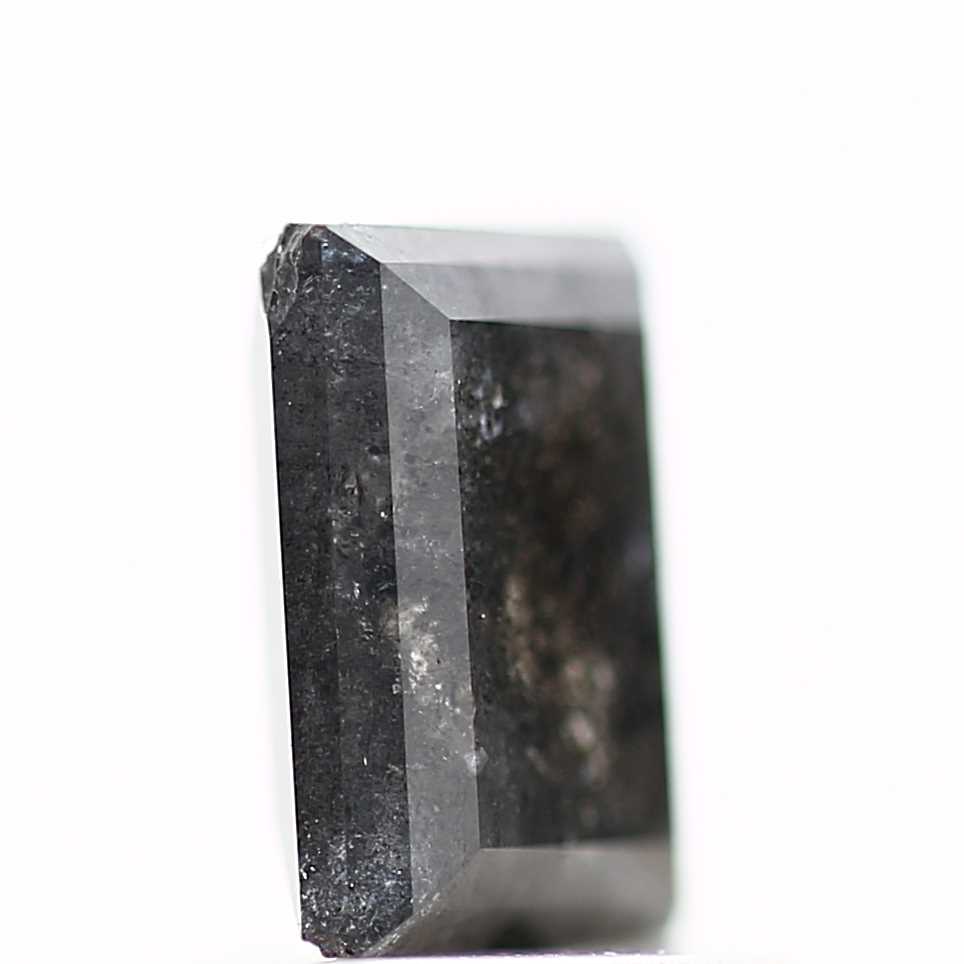 salt and pepper diamond ! 1.36 Ct 6.94 x 5.43 x 3.44 mm natural gray baguette loose diamond for engagement ring for her